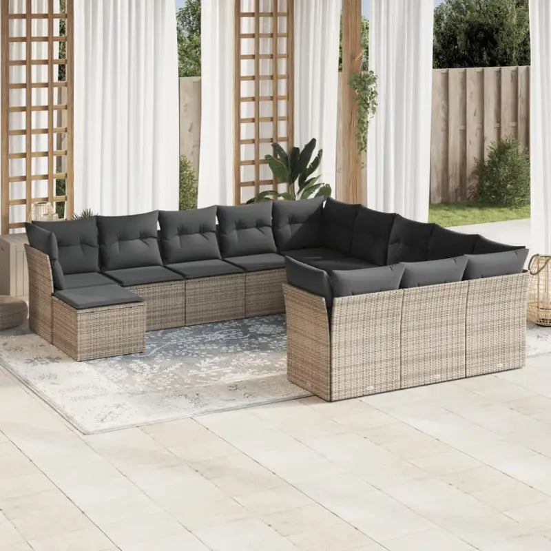 Zwarte loungeset met waterdichte tas en gepoedercoat staal Afmetingen - Grijs / Zonder tafel - Tuinsets