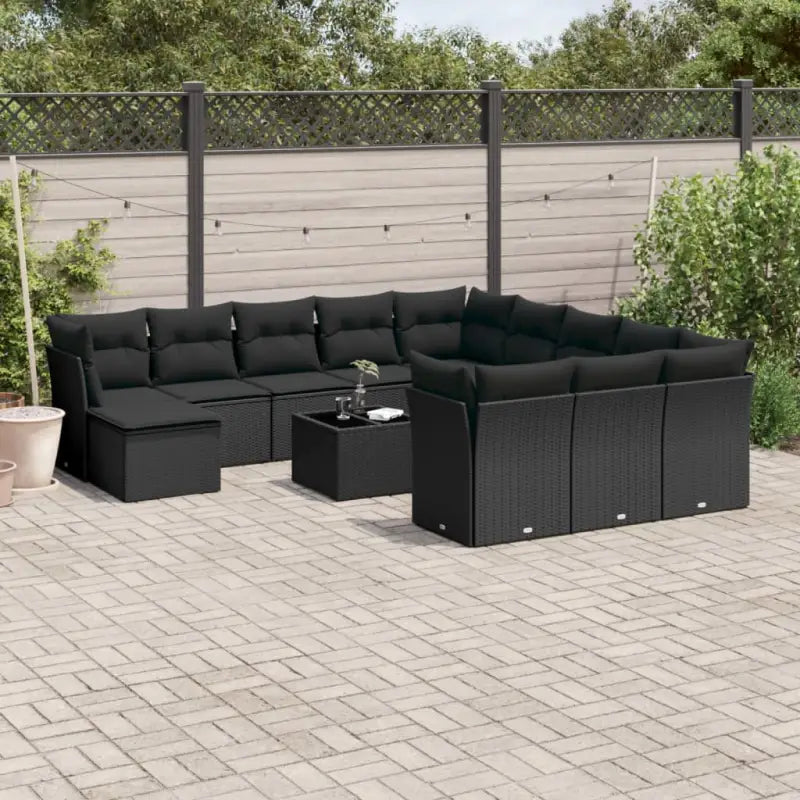 Zwarte loungeset met waterdichte tas en gepoedercoat staal Afmetingen - Zwart / Met tafel - Tuinsets