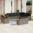 Zwarte loungeset met waterdichte tas en gepoedercoat staal voor tuin - Grijs / Zonder tafel - Tuinsets