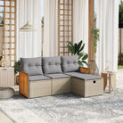 Zwarte loungeset met waterdichte zak en gepoedercoat staal voor buiten - Gemengd beige / zonder opbergruimte - Tuinsets