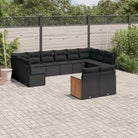 Zwarte loungeset met waterdichte zak en gepoedercoat staal voor buiten - Zwart / Zonder tafel - Tuinsets