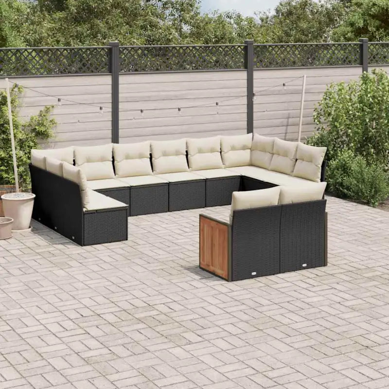 Zwarte loungeset met waterdichte zak en gepoedercoat staal voor buiten - Tuinsets
