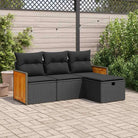 Zwarte loungeset met waterdichte zak en gepoedercoat staal voor buiten - Zwart / met opbergruimte - Tuinsets