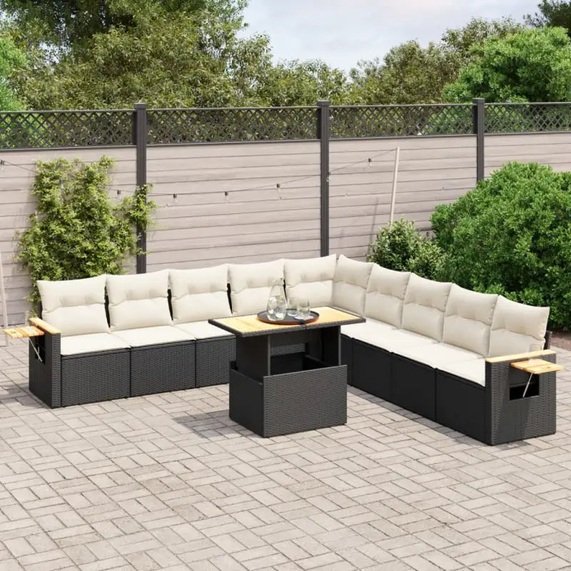 Zwarte loungeset van gepoedercoat staal met comfortabele zitafmetingen - Tuinsets