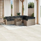 Zwarte loungeset van gepoedercoat staal met comfortabele afmetingen - Lichtgrijs / Met tafel - Tuinsets