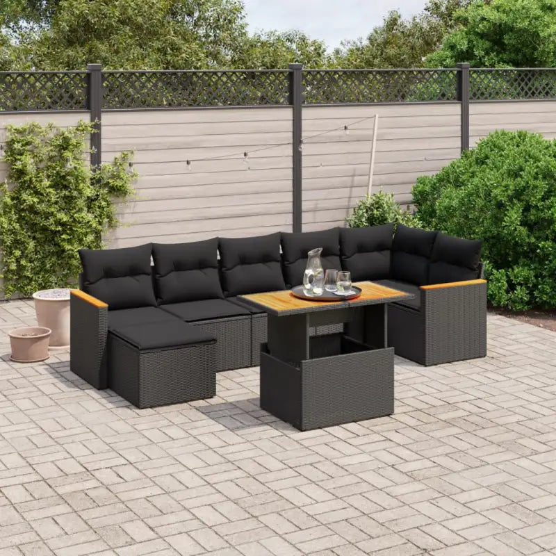 Zwarte loungeset van gepoedercoat staal met comfortabele afmetingen - Zwart / zonder opbergruimte - Tuinsets
