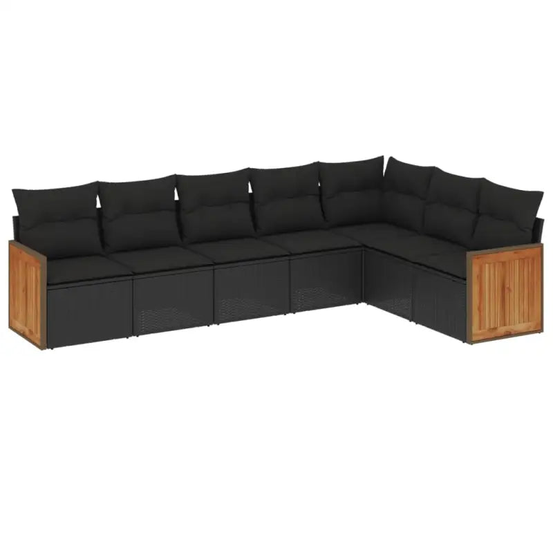 Zwarte loungeset van gepoedercoat staal met comfortabele afmetingen zitting - Tuinsets