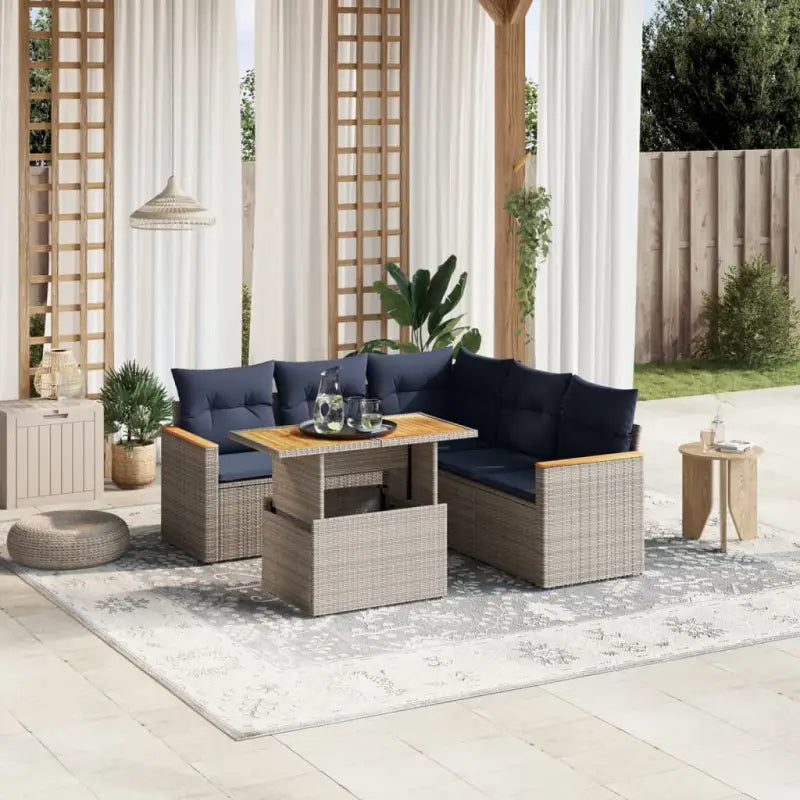 Zwarte loungeset van gepoedercoat staal met comfortabele afmetingen zitting - Grijs - Tuinsets