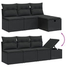 Zwarte loungeset van gepoedercoat staal met comfortabele afmetingen - Tuinsets
