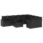 Zwarte loungeset van gepoedercoat staal met comfortabele afmetingen - Tuinsets