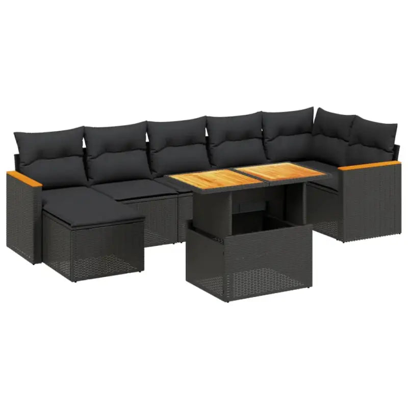 Zwarte loungeset van gepoedercoat staal met comfortabele afmetingen - Tuinsets