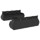 Zwarte loungeset van gepoedercoat staal met comfortabele afmetingen - Tuinsets