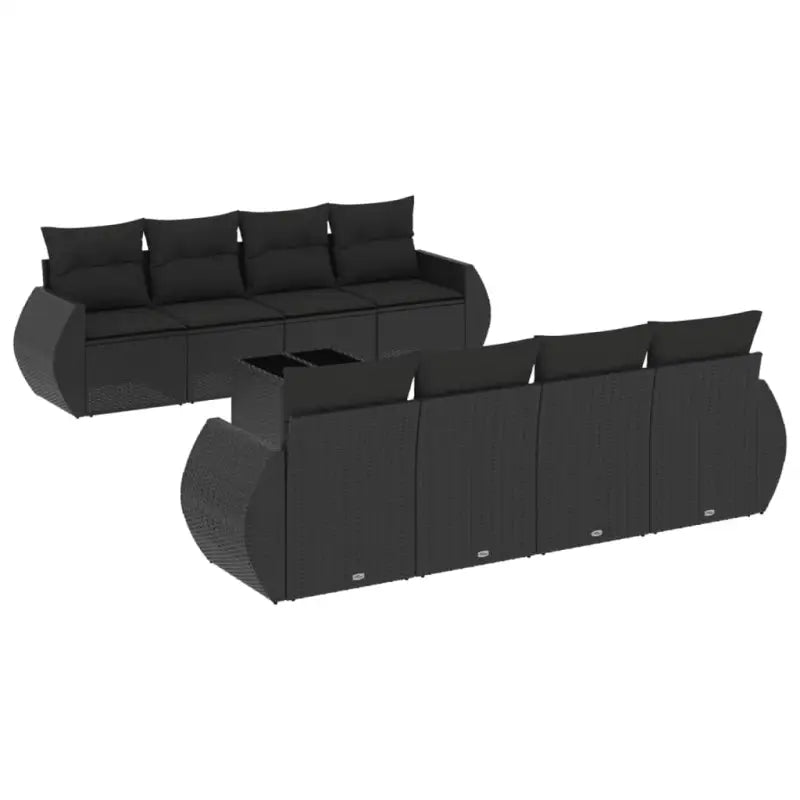 Zwarte loungeset van gepoedercoat staal met comfortabele afmetingen - Tuinsets