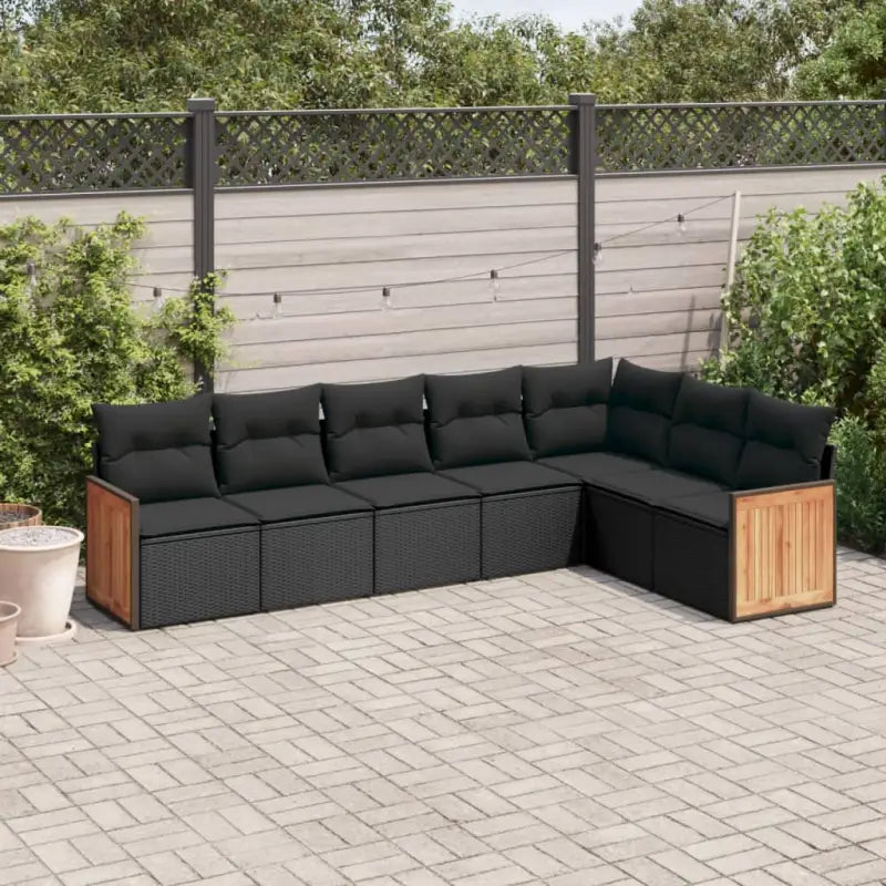 Zwarte loungeset van gepoedercoat staal met comfortabele afmetingen zitting - Tuinsets