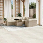 Zwarte loungeset van gepoedercoat staal met comfortabele afmetingen - beige en crèmekleurig / Met tafel - Tuinsets