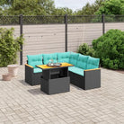 Zwarte loungeset van gepoedercoat staal met comfortabele afmetingen zitting - Zwart - Tuinsets