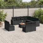 Zwarte loungeset van gepoedercoat staal met ideale afmetingen voor tuin - Zwart - Tuinsets