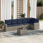 Zwarte loungeset van gepoedercoat staal met perfecte afmetingen voor je tuin - Beige en grijs / Met tafel - Tuinsets