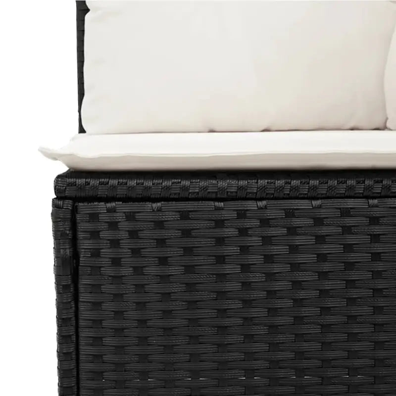 Zwarte loungeset van gepoedercoat staal met perfecte afmetingen voor tuin - Tuinsets