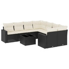 Zwarte loungeset van gepoedercoat staal met perfecte afmetingen voor tuin - Tuinsets