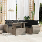 Zwarte loungeset van gepoedercoat staal met perfecte afmetingen voor tuin - Lichtgrijs / Met tafel - Tuinsets