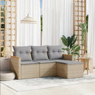Zwarte loungeset van gepoedercoat staal voor buiten op maat - Gemengd beige / Zonder tafel - Tuinsets