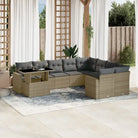 Zwarte loungeset van gepoedercoat staal voor buiten passende afmetingen - Beige en grijs - Tuinsets