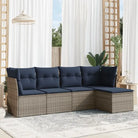 Zwarte loungeset van gepoedercoat staal voor buitenplezier - Beige en grijs / Zonder tafel - Tuinsets