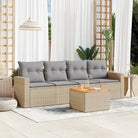 Zwarte loungeset van gepoedercoat staal voor buitenplezier - beige mix en lichtgrijs - Tuinsets