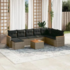 Zwarte loungeset van gepoedercoat staal voor buitenplezier - Grijs / Met tafel - Tuinsets