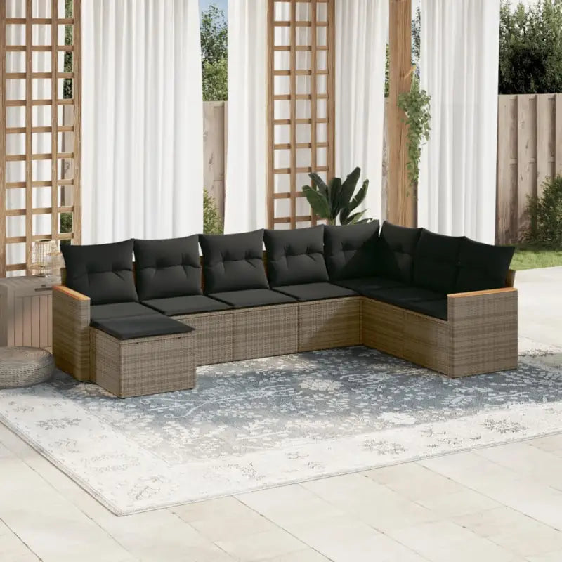Zwarte loungeset van gepoedercoat staal voor buitenplezier - Grijs / Zonder tafel - Tuinsets