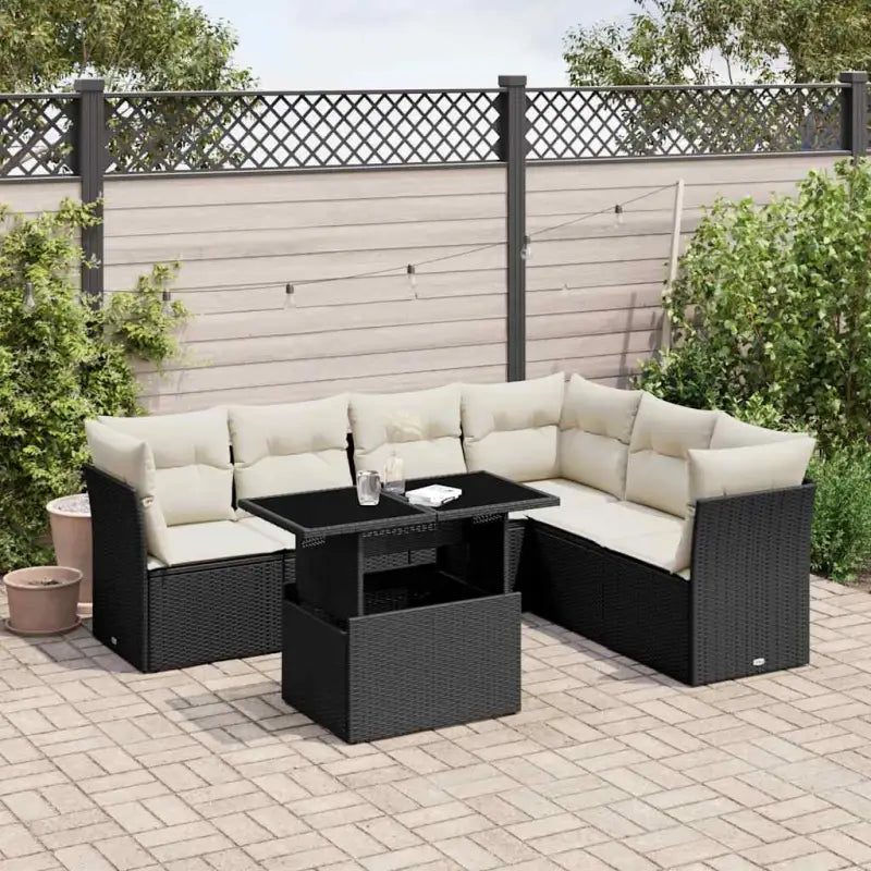 Zwarte loungeset van gepoedercoat staal voor buitenplezier - Tuinsets
