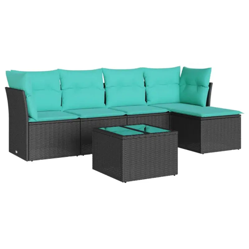 Zwarte loungeset van gepoedercoat staal voor buitenplezier - Tuinsets