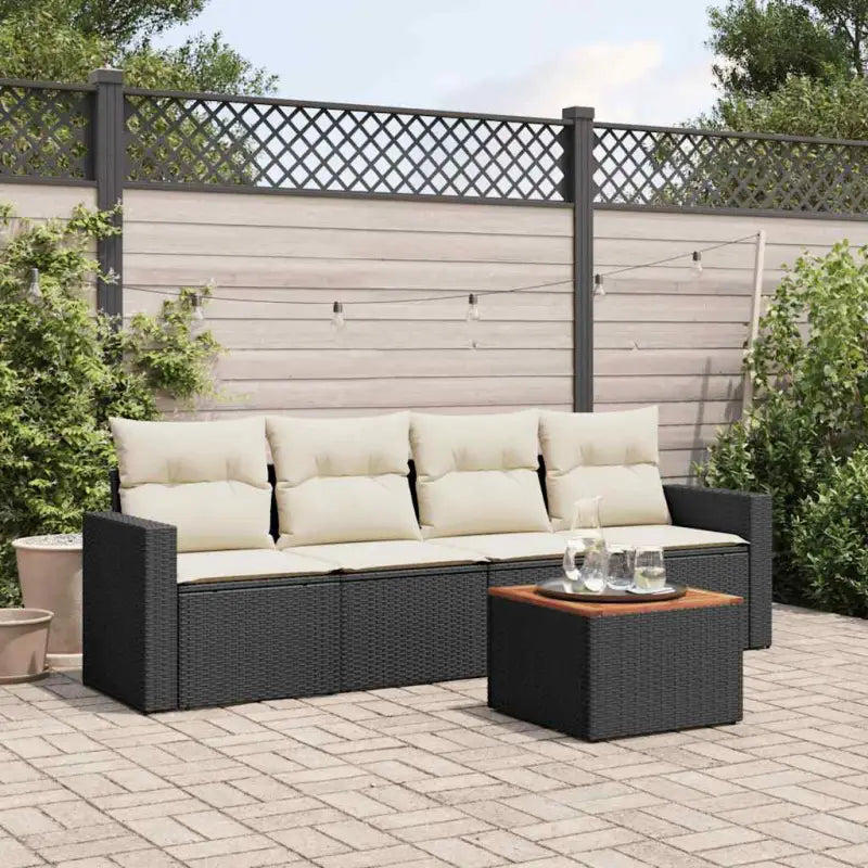 Zwarte loungeset van gepoedercoat staal voor buitenplezier - Tuinsets