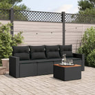 Zwarte loungeset van gepoedercoat staal voor buitenplezier - Zwart - Tuinsets