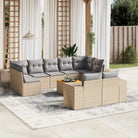 Zwarte loungeset van gepoedercoat staal voor een comfortabele tuinruimte - beige en lichtgrijs / 5x midden + 2x hoek