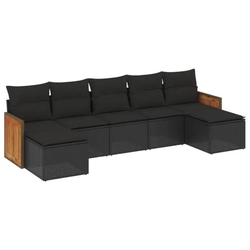 Zwarte loungeset van gepoedercoat staal voor in je tuin of terras - Tuinsets