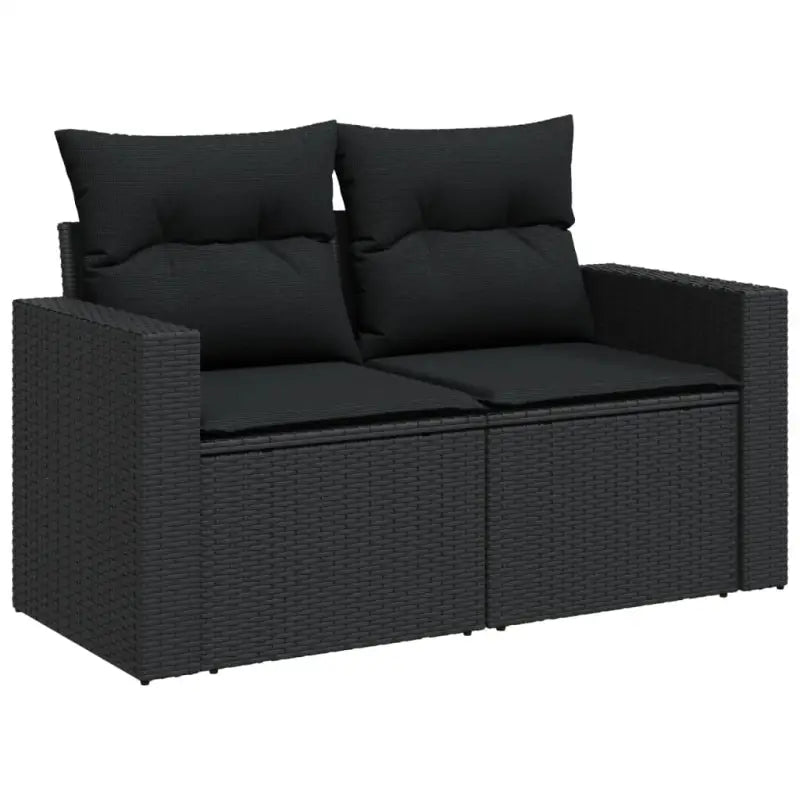 Zwarte loungeset van gepoedercoat staal voor je tuin of terras - Tuinsets