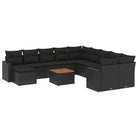 Zwarte loungeset van gepoedercoat staal voor je tuin of terras - Tuinsets