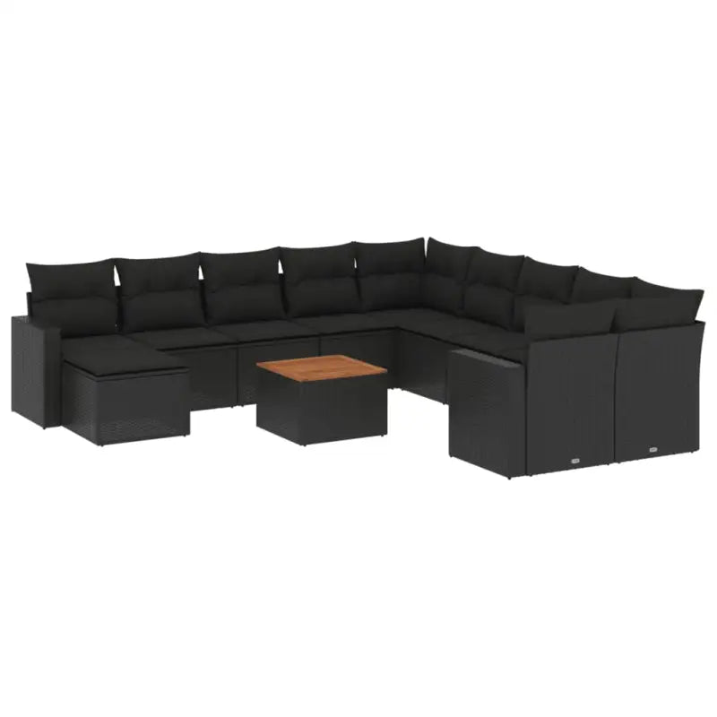 Zwarte loungeset van gepoedercoat staal voor je tuin of terras - Tuinsets