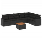 Zwarte loungeset van gepoedercoat staal voor je tuin of terras - Tuinsets
