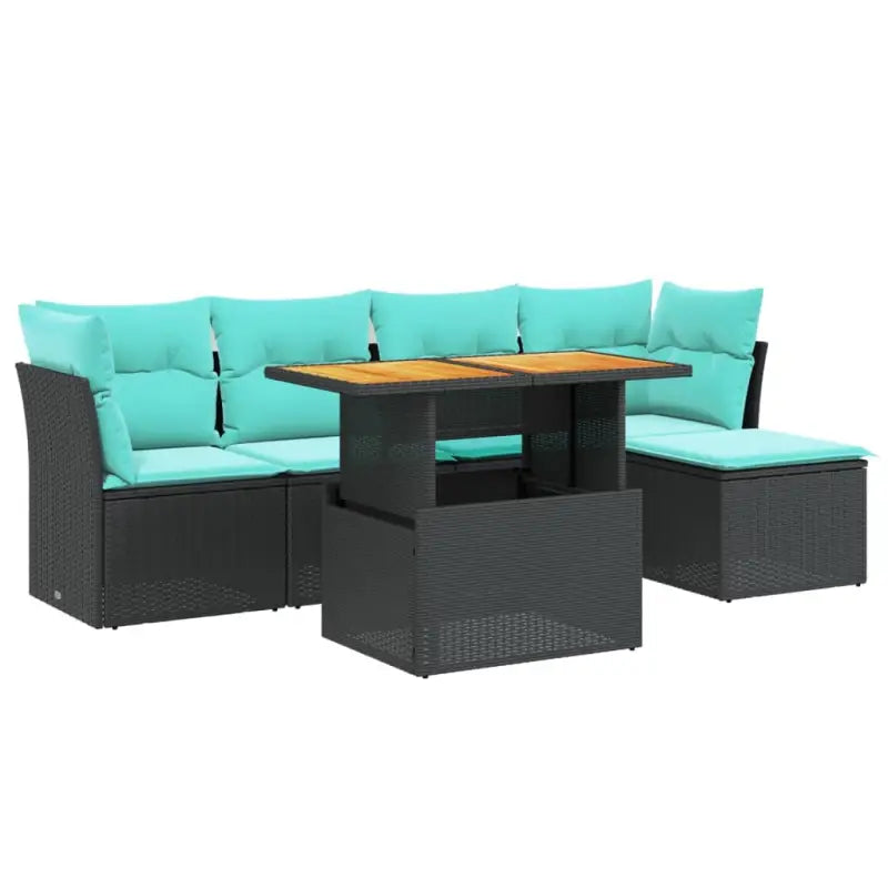 Zwarte loungeset van gepoedercoat staal voor je tuin of terras - Zwart / zonder opbergruimte - Tuinsets