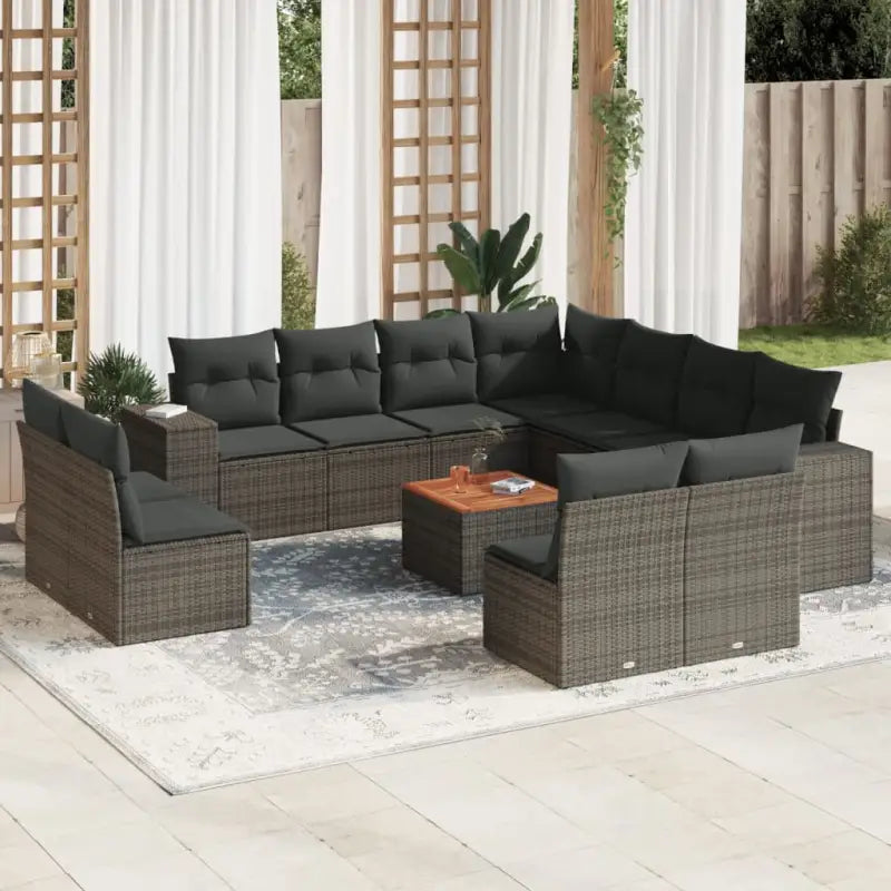 Zwarte loungeset van gepoedercoat staal voor jouw tuin of terras - Grijs - Tuinsets