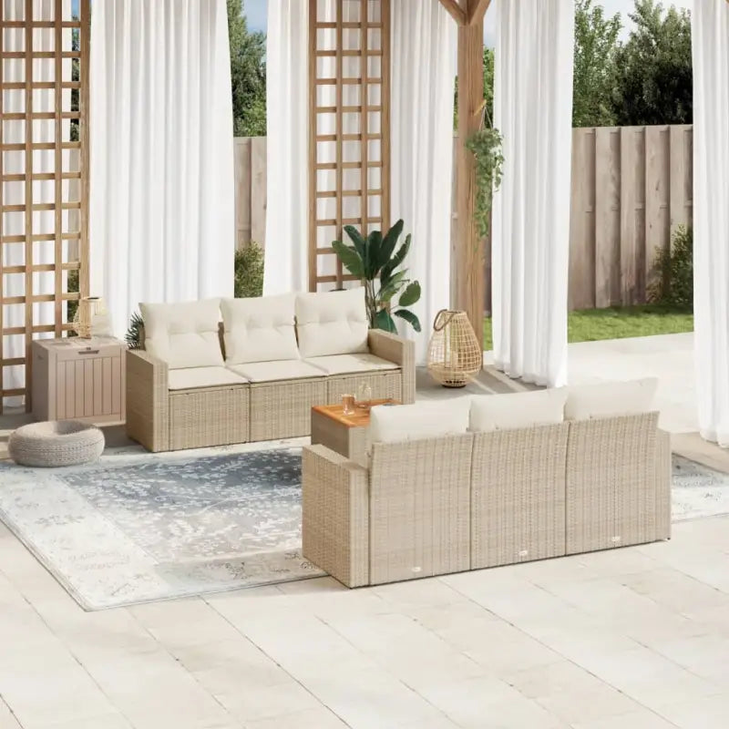 Zwarte loungeset van gepoedercoat staal voor jouw tuin of terras - beige en crèmekleurig - Tuinsets