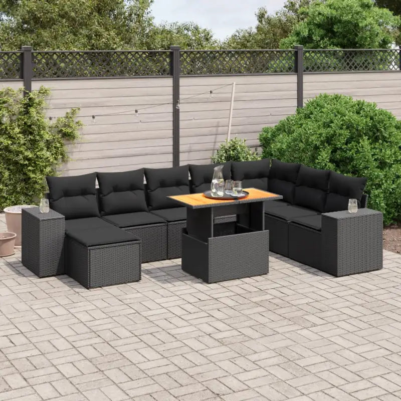 Zwarte loungeset van gepoedercoat staal voor jouw tuin of terras - Zwart / zonder opbergruimte - Tuinsets