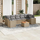 Zwarte loungeset van gepoedercoat staal voor jouw tuin of terras - Beige en grijs - Tuinsets