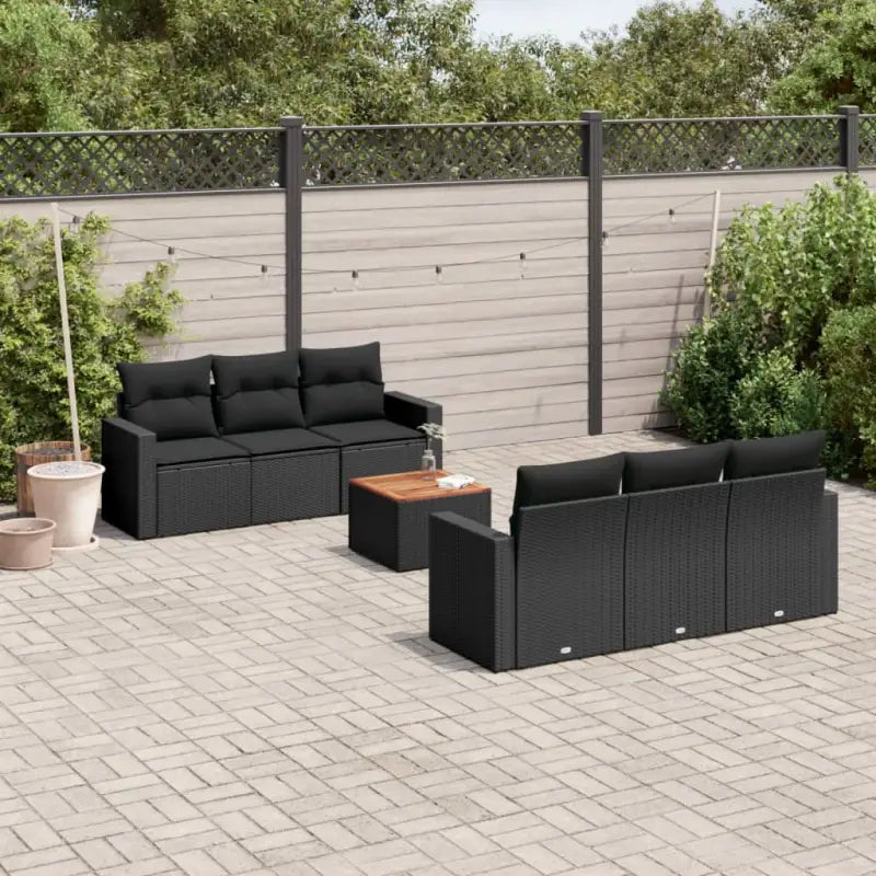 Zwarte loungeset van gepoedercoat staal voor jouw tuin of terras - Zwart - Tuinsets