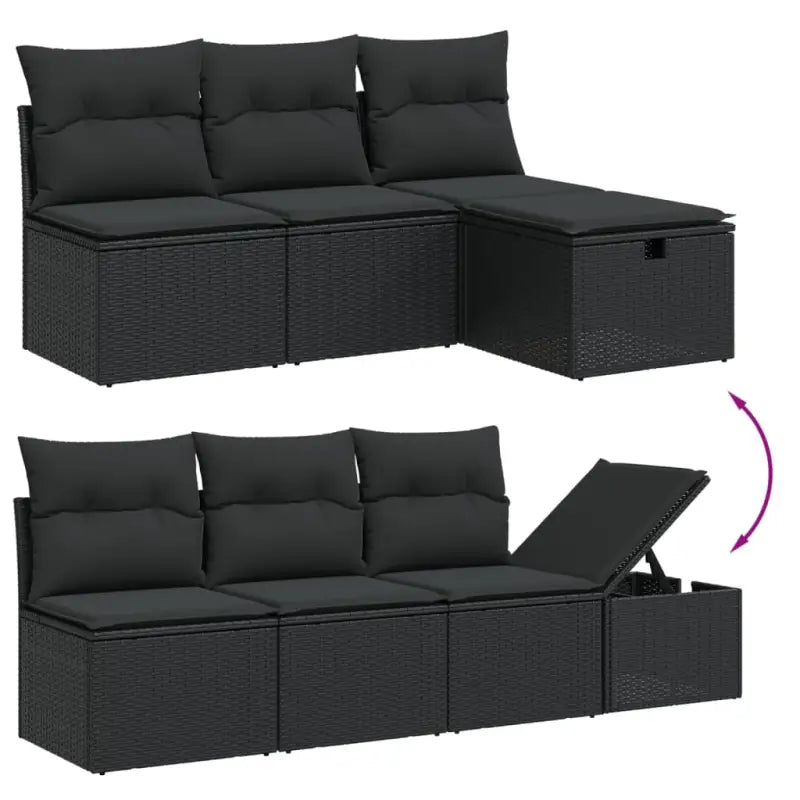 Zwarte loungeset van gepoedercoat staal voor jouw tuin of terras - Tuinsets