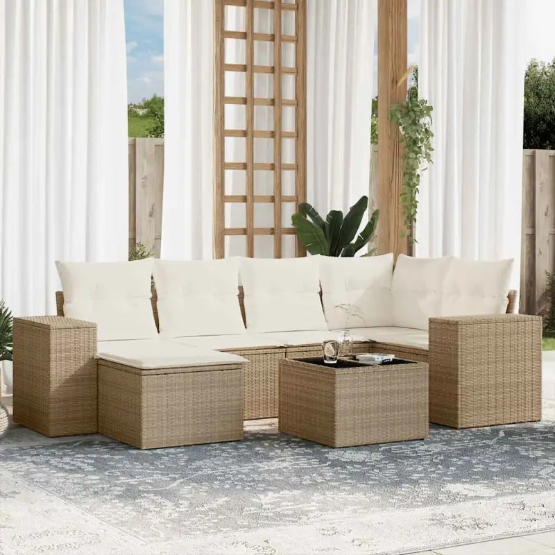 Zwarte loungeset van gepoedercoat staal voor tuin en terras - beige en crèmekleurig / Zonder tafel - Tuinsets