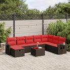 Zwarte loungeset van gepoedercoat staal voor tuin en terras - Bruin / met opbergruimte - Tuinsets